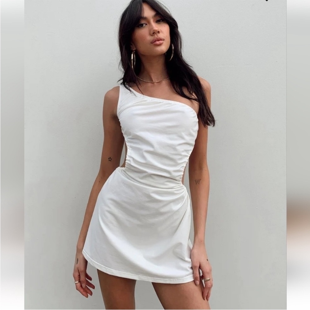 Princess Polly Pricilla White One-Shoulder Dress